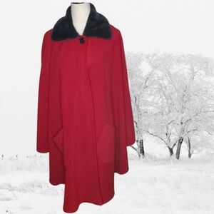 Le Moda Rose Red One Button Cape